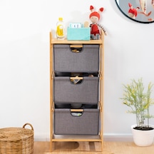 Porsima 2059 3 Katlı Ahşap Çok Amaçlı Çekmeceli Organizer Dolap