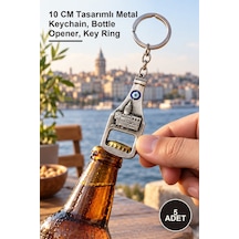 5 Adet Galata Kulesi Metal Anahtarlık Ve Açacak 10 Cm Tasarımlı Metal Keychain, Bottle Opener, Key Ring