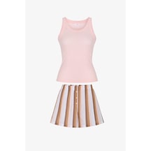 Penti Pembe Isla Striped Şort Pijama Takımı