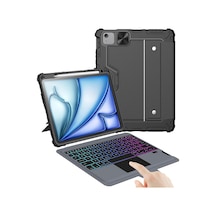 İpad Air 11" M2, 2024 Kılıf Çıkarılabilir Klavye, İpad Pro 11 1./2./3. Nesil Ve Air 5./4. Nesil Sağlam Klavye Kılıfı, 7 Renkli Arkadan Aydınlatmalı, İzleme Dörtgeni, Portre/manzara Modları