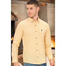 G776 Dewberry Erkek Gömlek-düz Sarı Düz Sarı