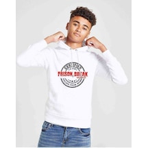 Tshirthane Prison Break Cerfified Baskılı Unisex Çocuk Kapüşonlu Beyaz Sweat Beyaz