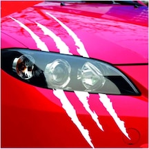 Canavar Pençe Izi Uzun Beyaz Oto Sticker 40 20 Cm