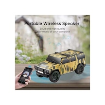 Bluetooth Hoparlör Jeep Araba Tasarımlı Haki Renk 8 Watt Tws Müzik Çalar Fm Radyo Usb Sd Kart