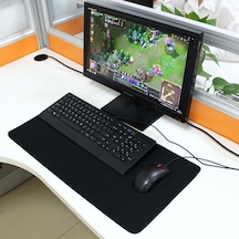 Genişletilmiş Büyük Düz Siyah Renkli Oyun Ve Ofis Klavye Mouse Pad'i