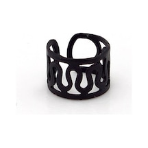 Mat Siyah Renkli Earcuff Kikirdak Küpe Sarmal Desenli Ex085 Siyah