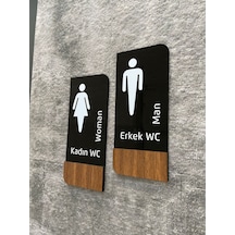 Timber Serisi Erkek Kadın Wc Set Yönlendirme Levhası