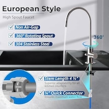 Ispring Ga1-bn 16,5 X 27,9 Cm 14oz Masif Pirinç Ağır Zorunlu Su Filtresi Designer Musluk Eu Stil High-spout, Ga1-bn