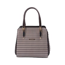 Silver Polo Sp1136 Kadın El Çantası Ekose Line Kare Kahve Sarı-kahve