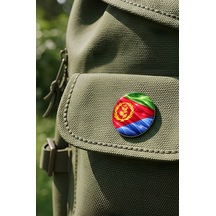 Eritre Eritrea Abstract Ülke Bayraklı Buton Rozet - 44 MM 5 Adet Çok Renkli