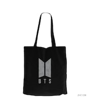 Bts Distort Logo Siyah Kanvas Bez Çanta