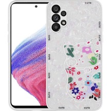 Biriva Home Galaxy A13 4g Kılıf Desenli Sert Silikon Mumila Kapak - White Cat White Cat