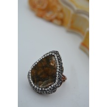 Stoneage Krisopras Taşlı Tasarım  Yüzük Çok Renkli