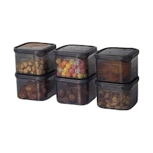 Erzak Saklama Kabı Sızdırmaz Kapak6&apos Lı Set Füme - Ölçü Kabı Hediyeli