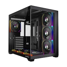 Rampage Ares V2 Gaming Pc Kasası 7x120mm Argb Fanlı Temperli Cam Atx Mid Tower Oyuncu Kasası 360mm Sıvı Soğutma