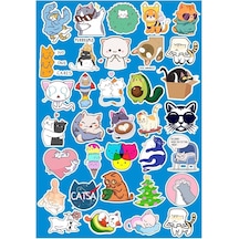 Komik Cats Seri 1 Sticker Telefon Laptop Notebook Tablet Defter Matara Stiker Etiket