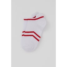 Defne Baby Erkek Çocuk Spor Patik Çorap Çizgi Detaylı 5-12 Yaş, Beyaz