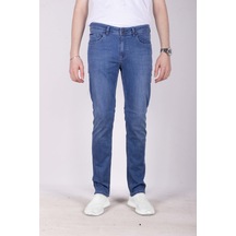 Erkek Kot Pantolon Slim Fit Mavi Düz Paça 5 Cepli Jean Ncs Jeans 2249 6142-mavi