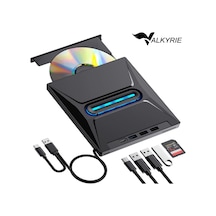 Valkyrie Usb 3.0 Harici External Cd Dvd Okuyucu Yazıcı Led Usb Hub Tf Sd Kart Okuyucu Çoğaltıcı