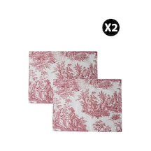 Bordo Pastoral Desenli Dikdörtgen Amerikan Servis 2'li Bordo - 693168412 Bordo