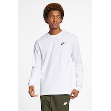 Nike Nsw Club Tee Erkek Uzun Kollu Spor Tişört Beyaz