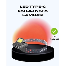 Hubrendy Tekno Cob + Xpe Led Kafa Feneri 800 Lumen Usb Type C Şarjlı Çok Modlu AÇIK GRİ KAHVE KARIŞIMI