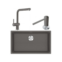 Franke Maris Mrg 110-72 Granit Eviye + Active Plus Doccia 2.0 Armatür + Stone Grey Sıvı Sabunluk Set 3'lü