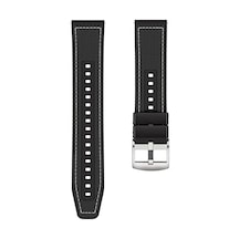 Huawei Watch Gt 2 Porsche Design İle Uyumlu Kordon Dikiş Desenli Silikon Krd102 Lms 22/dds, Siy Diğer