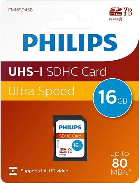 Philips 16gb Ultra Hızlı 80mb/s Uhs-ı Sdhc Hafıza Kartı Fm16sd45b/00