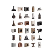 30 Adet Mimari Şömine Tasarımları Sticker Seti - Laptop, Defter, Pano Çok Renkli