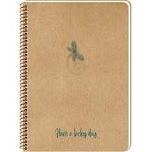 A5 Lucky Yusufçuk Noktalı Defter 80 Yaprak Kraft