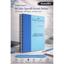 Mavi 100 Yaprak Spiralli Bicolor Kareli Defter Pp Kapak Dayanıklı, Premium Defter