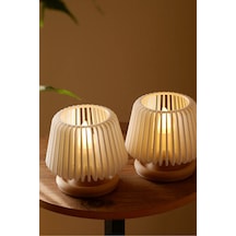 Dekoratif Led Tealight Mumluk Masaüstü Aydınlatma 2'li Set