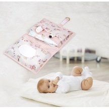 Baby Kullanımı Kolay Desenli Alt Bakım Çantası Pembe