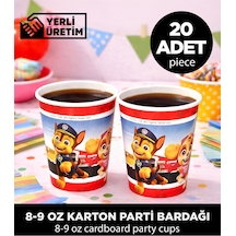 Kidspartim Paw Patrol Chase Temalı Karton Bardak - Doğum Günü Parti Malzemeleri 20 Adet Diğer