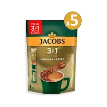 Jacobs 3'ü 1 Arada Gold Yumuşak Lezzet Kahve 5 x 18 G 10'lu