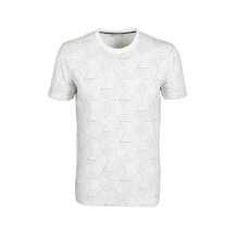 Erkek Beyaz Slim Fit Baskılı Bisiklet Yaka %100 Pamuk T-shirt 1944-beyaz Beyaz