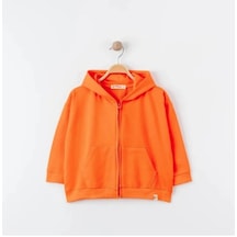 Tiffany Tekstil Tiffany Hırka Kapüşonlu Oversize Theme Turuncu-10864 Turuncu