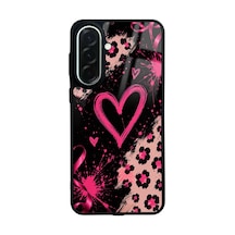 Galaxy Uyumlu A37 Kılıf Kamera Lens Korumalı Desenli Silikon Üstün Koruma Pazarplus Pembe Kalp