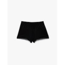 Koton Beli Lastikli Dantelli Paça Viskon Şort Pijama Altı Siyah 6slk80010mk Siyah