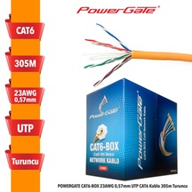 Powergate Cat6-Box-Or 23Awg 0 57Mm Utp Cat6 Kablo 305M Turuncu