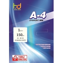 Numaralı A4 Kağıt Dikey 1'den 150'e (150 Sayfa)