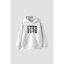Tarzsokak Who Can See Baskılı Oversize Unisex Premium Beyaz