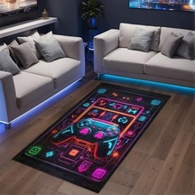 Nolane Kadife Oyuncu Odası Halısı Kaymaz Pamuk Tabanlı Yıkanabilir Antibakteriyel Gamer, Gaming Halısı 140x200 1