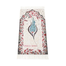 İsme Özel İnce Pamuk Çocuk Seccadesi Mavi- Lale 44x77 Cm - 180 Gr - Tesbih Hediyeli Çok Renkli