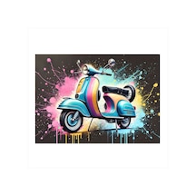 Neon Renkli Vespa Mdf Tablo