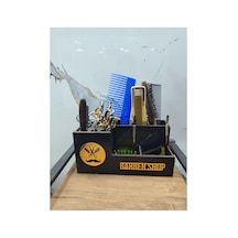 Berber Makas Tarak Organize Seti Barber Şık Tasarım Fırça Malzemelik Makas Kutusu Siyah - 941452047 Siyah