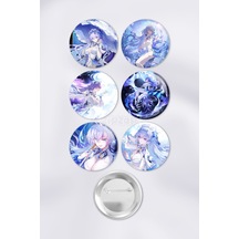 Cantarella Wuthering Waves Gacha Çanta Süsü Rozet İğneli Buton Rozet Seti 6 Adet Altılı
