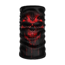Bebo Store 200624-6 Extreme Spor Motorsiklet Özel Desenli Buff Boyunluk Bandana Balaklava Kırmızı - Siyah