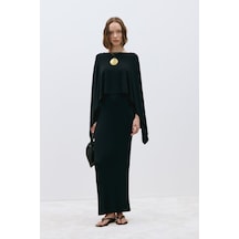 Suud Collection Siyah Rae Penye Pelerin